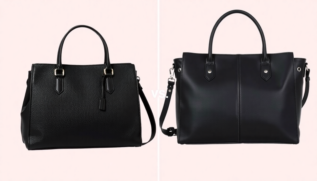 Black vegan bags vs leather bags