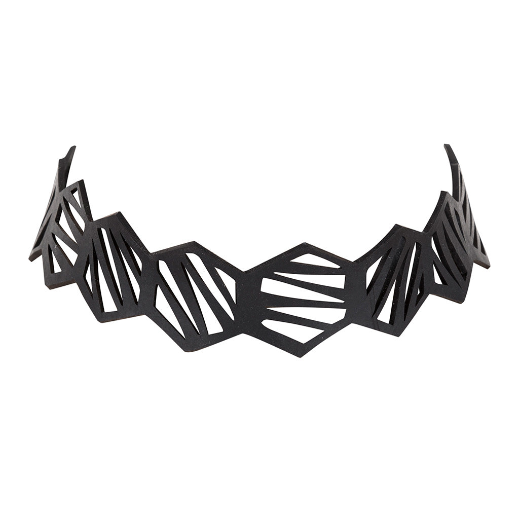 Honeycomb Inner Tube Geometric Choker by Paguro Upcycle