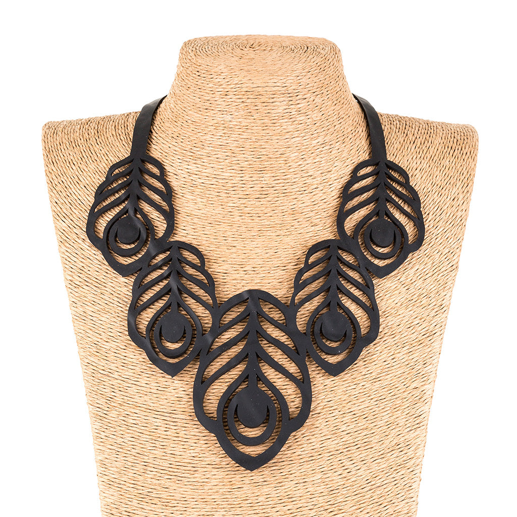 Peacock Feather Necklace by Paguro Upcycle