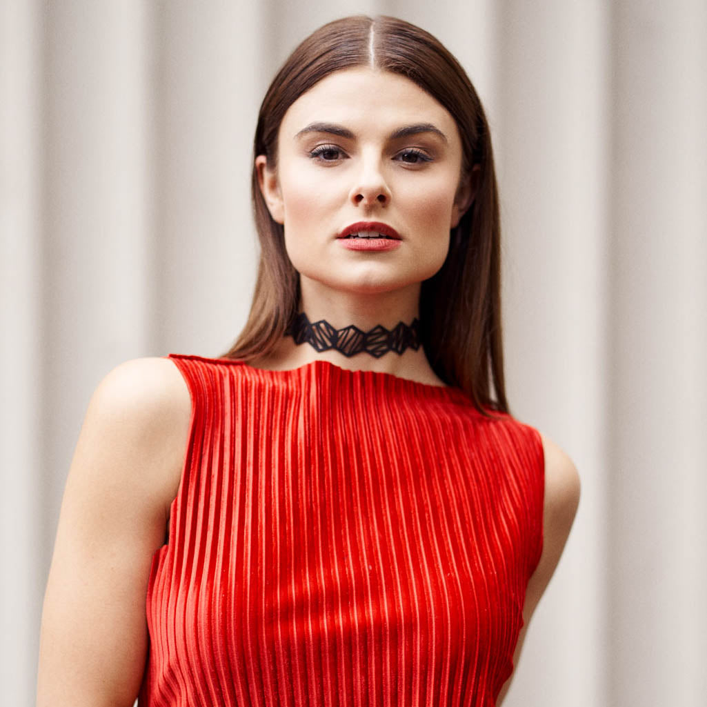 Honeycomb Inner Tube Geometric Choker by Paguro Upcycle