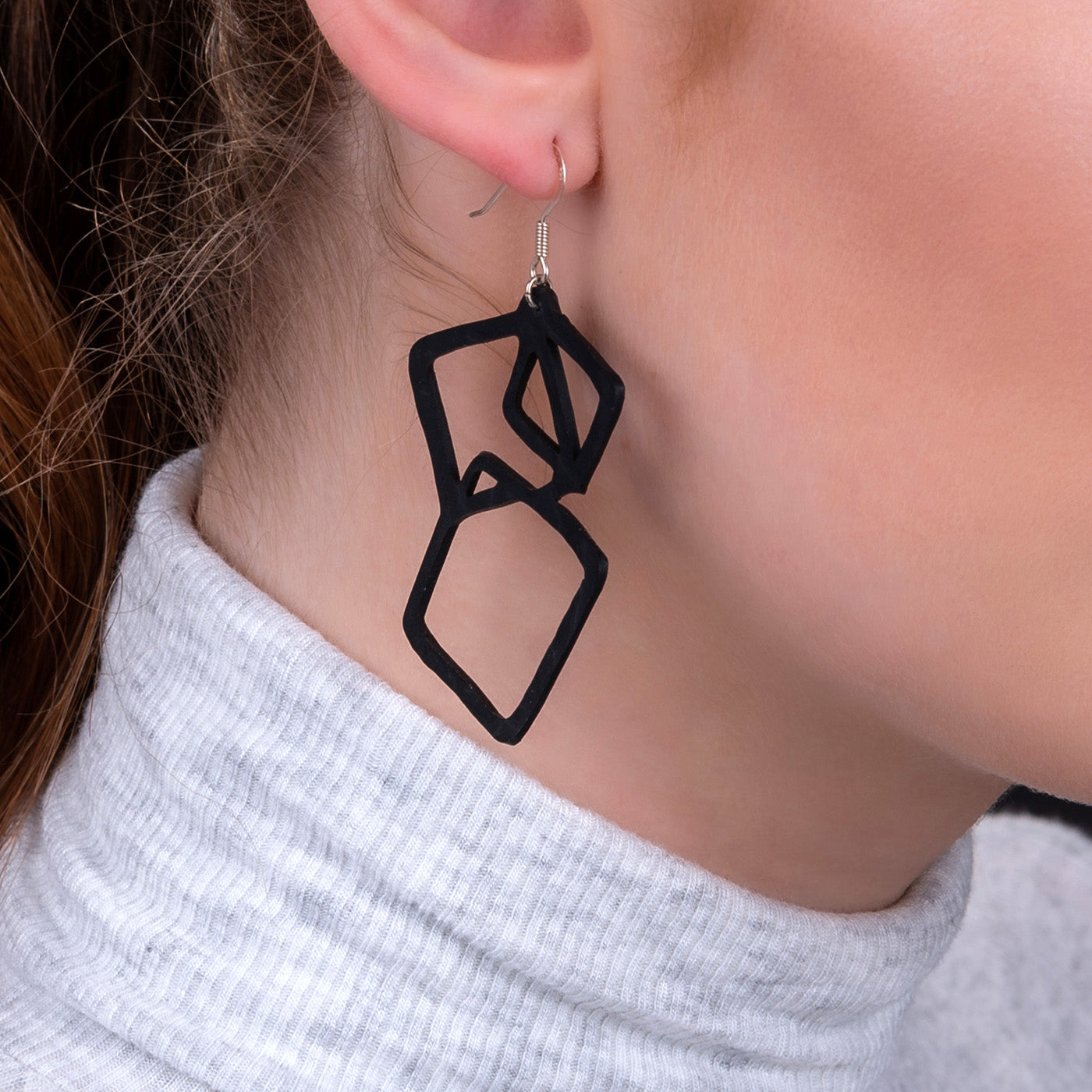 Belinda Geometric Recycled Rubber Earrings by Paguro Upcycle