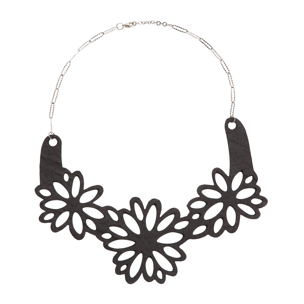Dahlia Inner Tube Floral Necklace by Paguro Upcycle