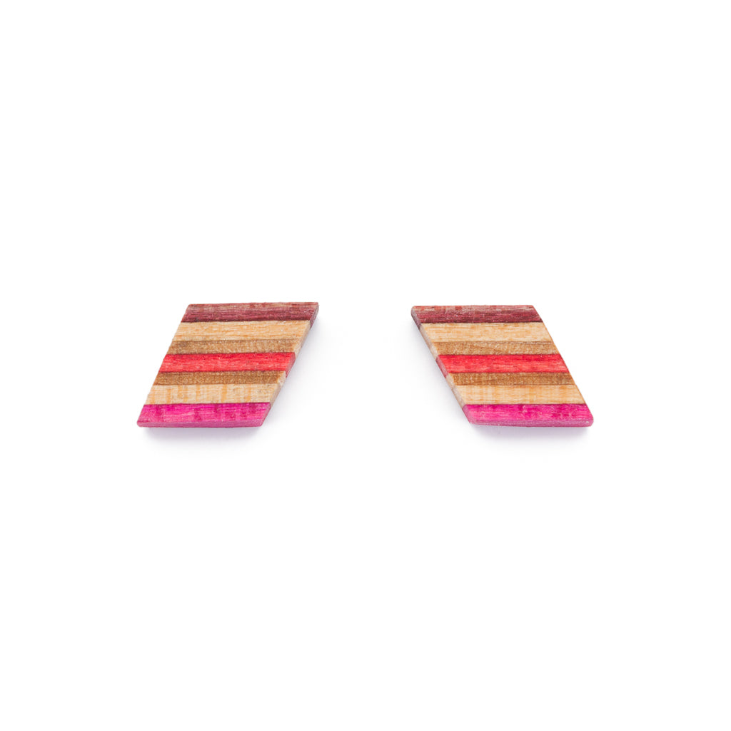 Kite Recycled Skateboard Wooden Stud Earrings by Paguro Upcycle