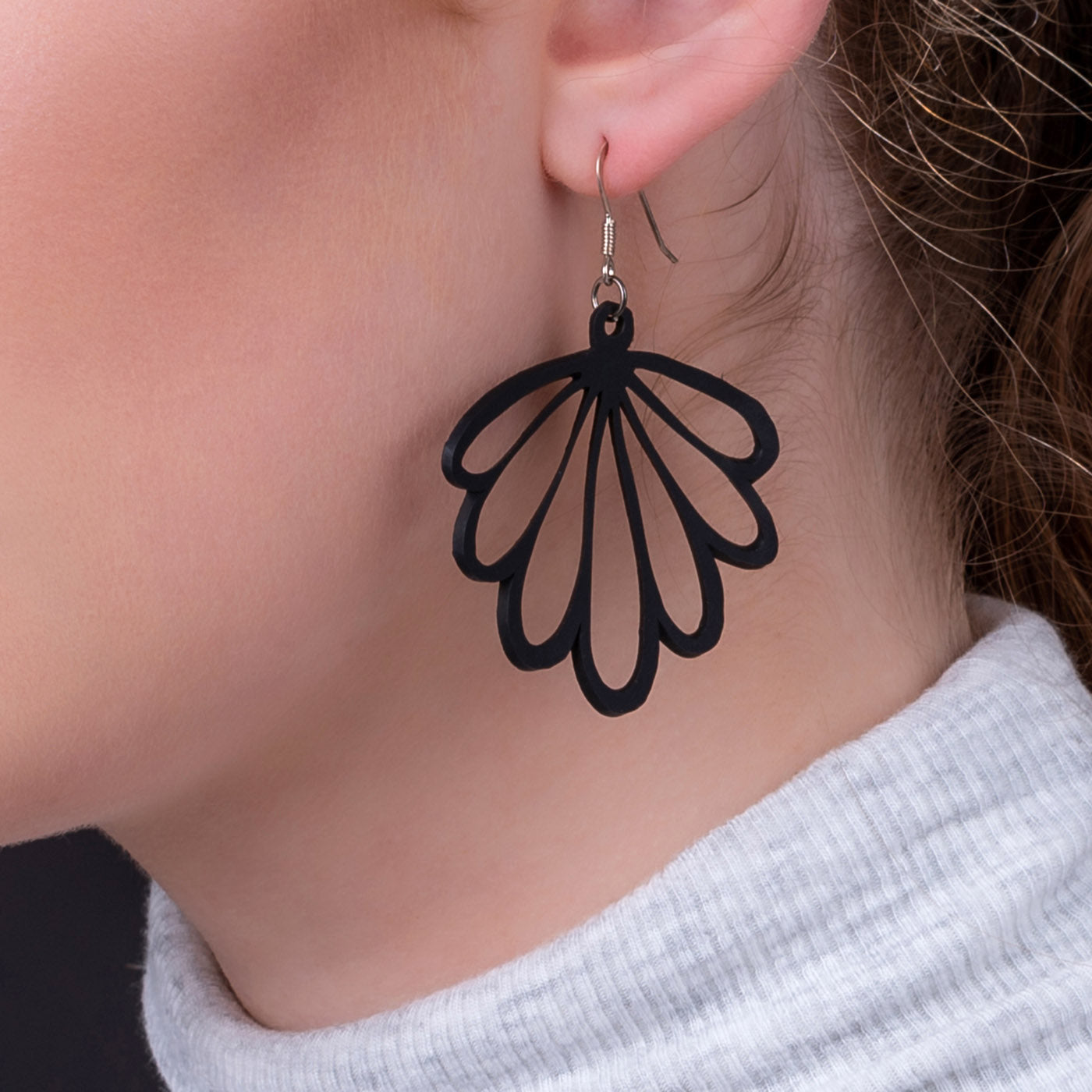 Shell Recycled Rubber Earrings by Paguro Upcycle