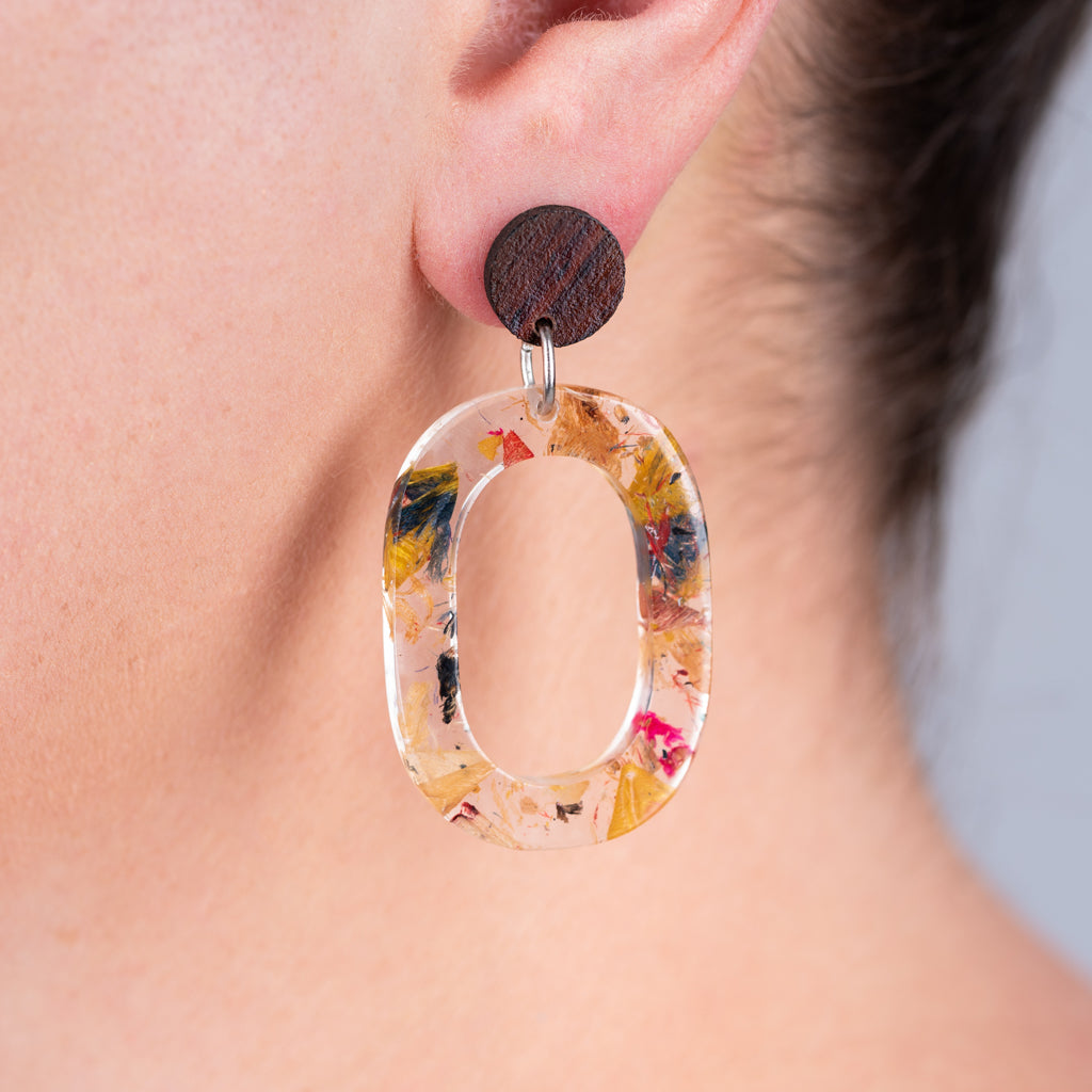 Opal Statement Resin Earrings by Paguro Upcycle