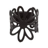 Paguro Upcycle recycled rubber bracelet with black floral cutout design for eco-friendly style