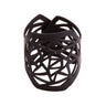 Paguro Upcycle black geometric cuff recycled rubber bracelet with open lattice design for sustainable style
