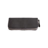 Paguro Upcycle vegan long zip purse in black with textured pattern and silver zipper