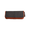 Paguro Upcycle vegan long zip purse in black with orange trim and zipper closure